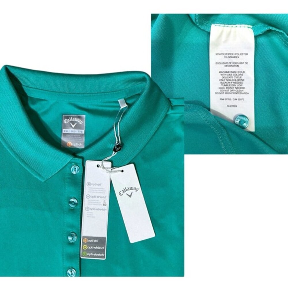 Callaway Golf Polo Women's Short Sleeve Opti-Dri Shirt Columbia Green Plus XXL - Picture 7 of 16